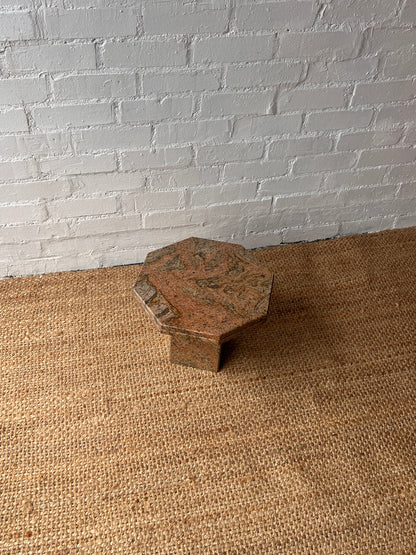 SMALL RED GRANITE SIDE TABLE