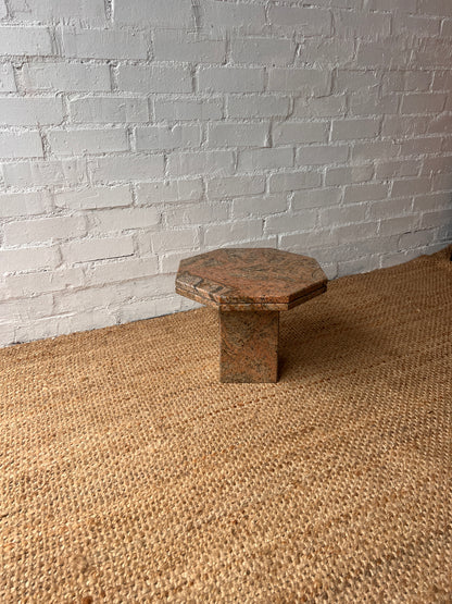 SMALL RED GRANITE SIDE TABLE