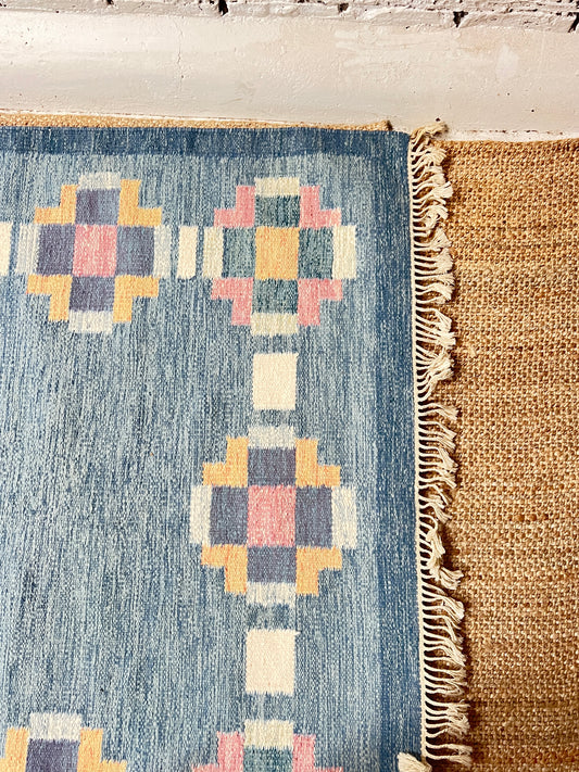LARGE BLUE SWEDISH RUG