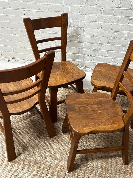 SET OF FOUR BRUTALIST DINING CHAIRS