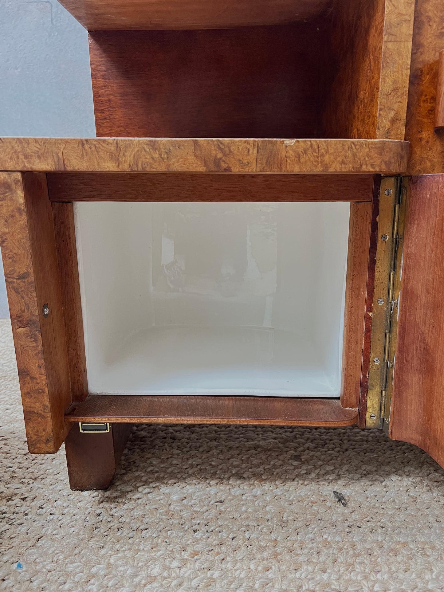 ART DECO BURL BEDSIDE TABLES