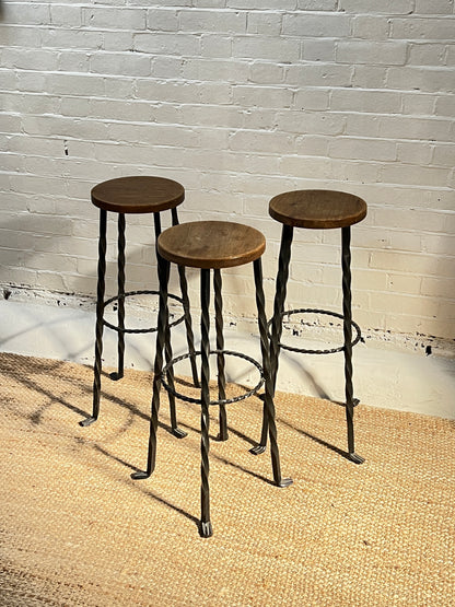 WROUGHT IRON BAR STOOLS