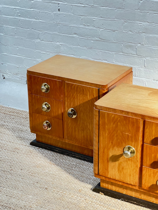 ART DECO MAPLE BEDSIDES