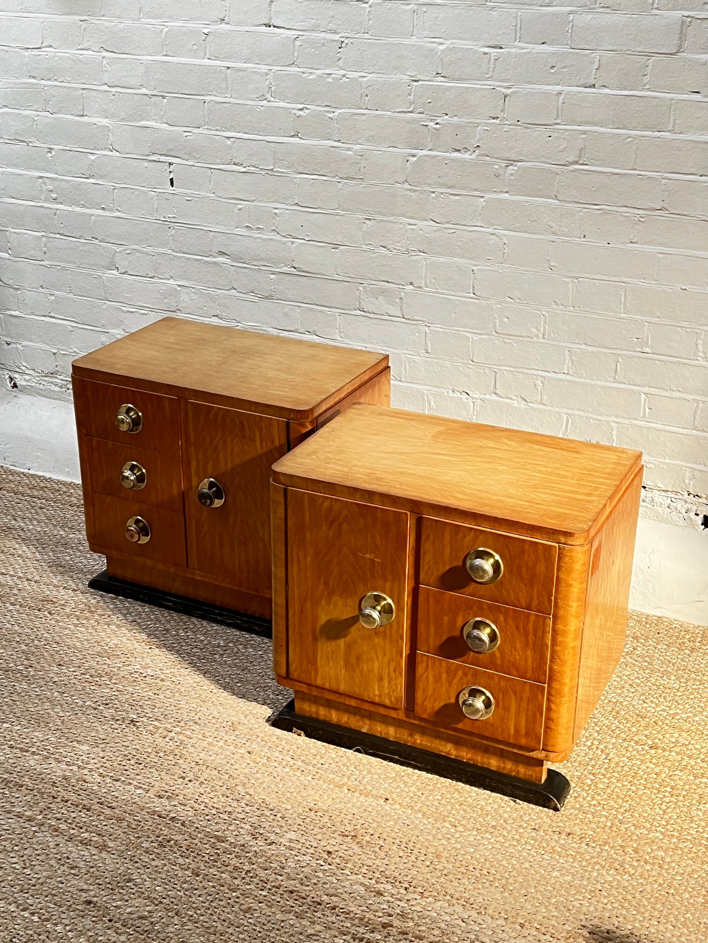 ART DECO MAPLE BEDSIDES