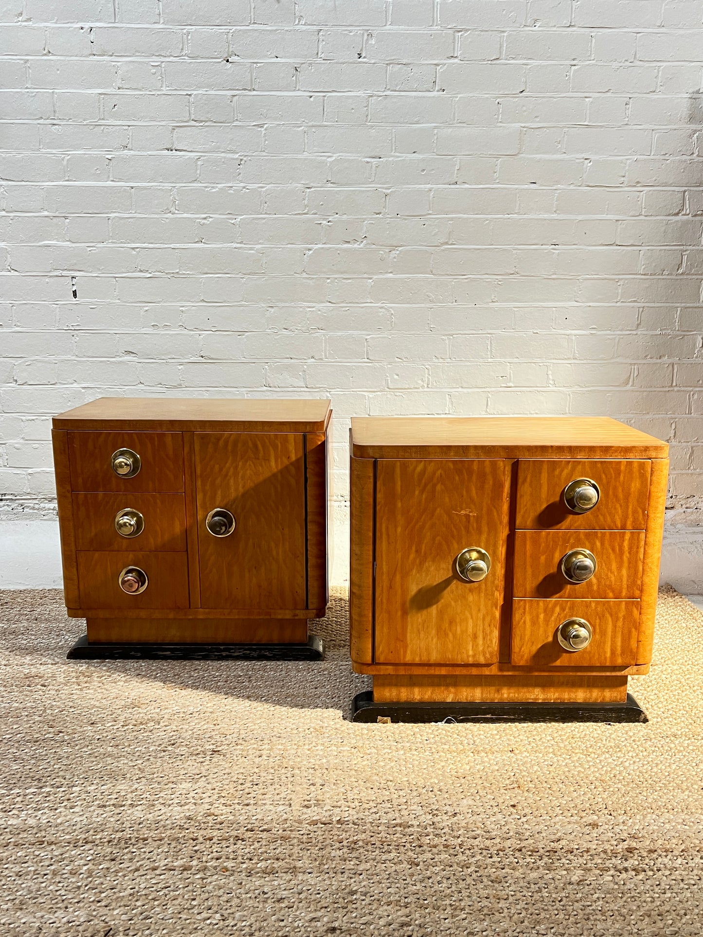 ART DECO MAPLE BEDSIDES