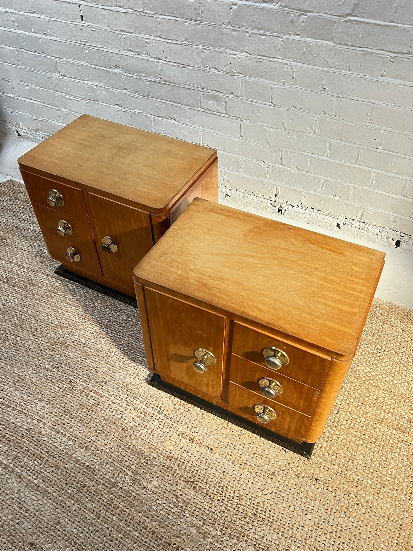 ART DECO MAPLE BEDSIDES