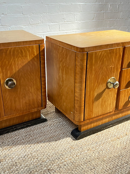 ART DECO MAPLE BEDSIDES