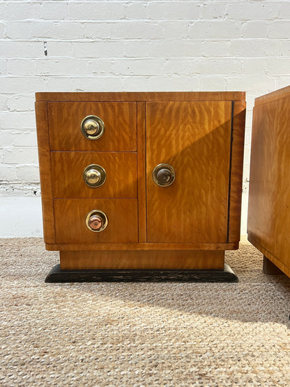ART DECO MAPLE BEDSIDES