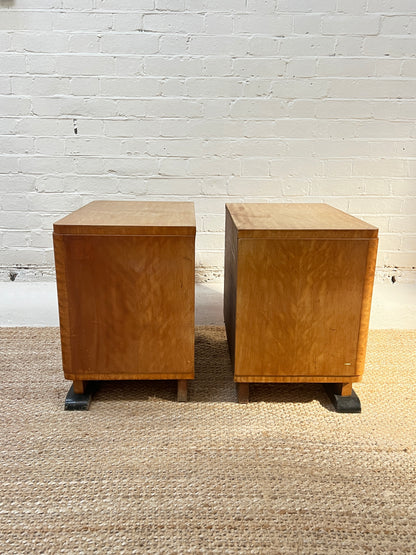 ART DECO MAPLE BEDSIDES