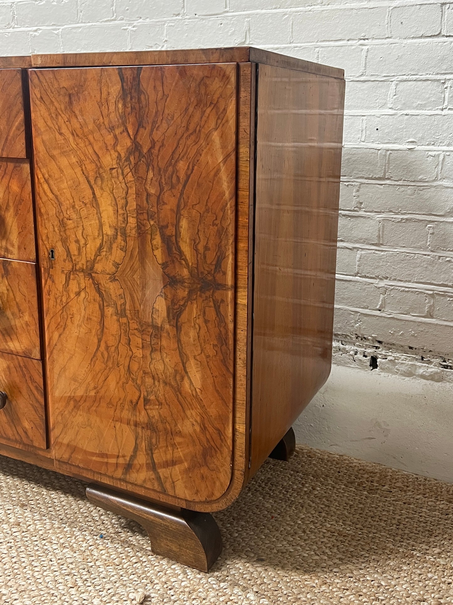 WALNUT VENEER ART DECO SIDEBOARD