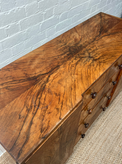 WALNUT VENEER ART DECO SIDEBOARD
