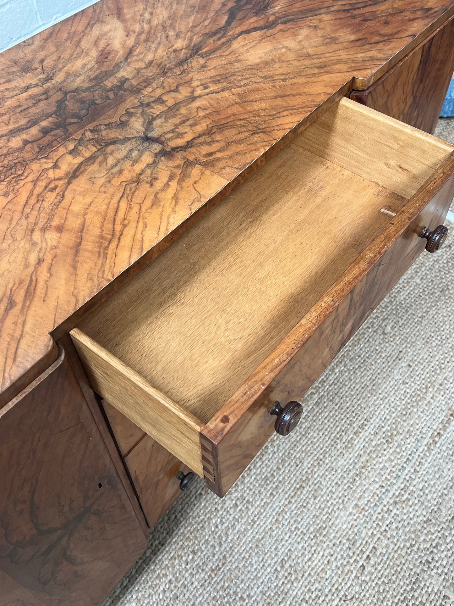 WALNUT VENEER ART DECO SIDEBOARD