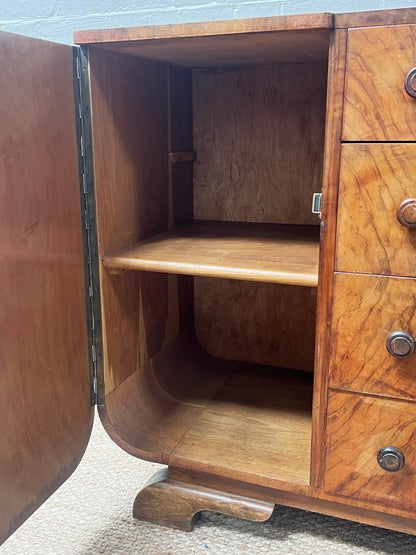 WALNUT VENEER ART DECO SIDEBOARD