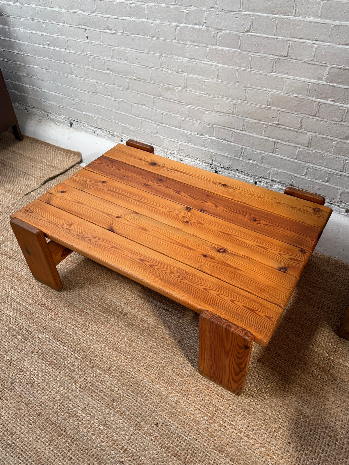 70S PINE BRUTALIST TABLE