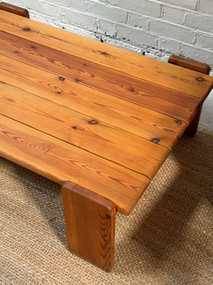 70S PINE BRUTALIST TABLE