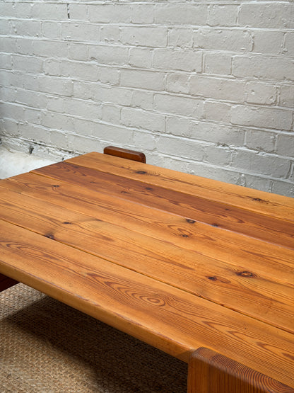 70S PINE BRUTALIST TABLE