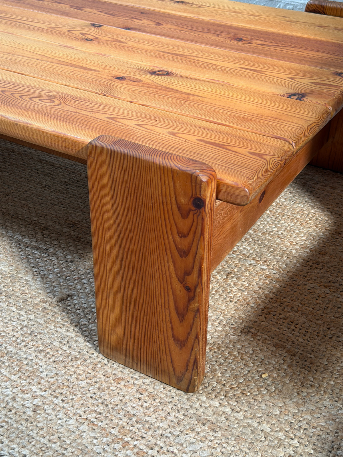 70S PINE BRUTALIST TABLE