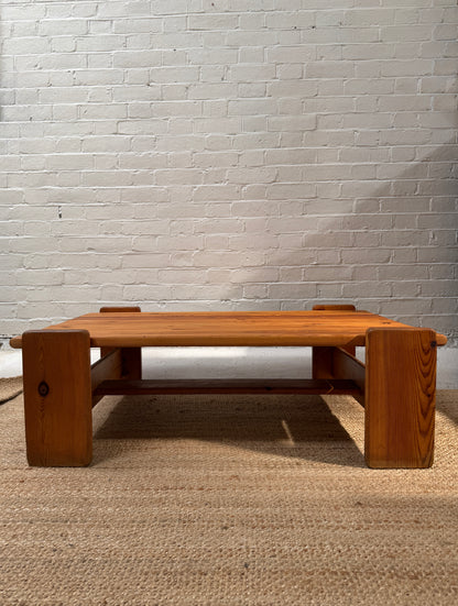 70S PINE BRUTALIST TABLE