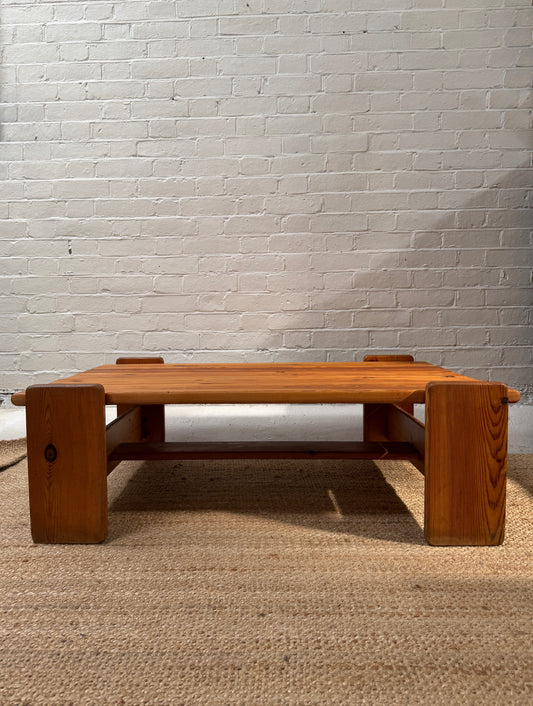 70S PINE BRUTALIST TABLE