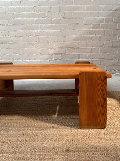 70S PINE BRUTALIST TABLE