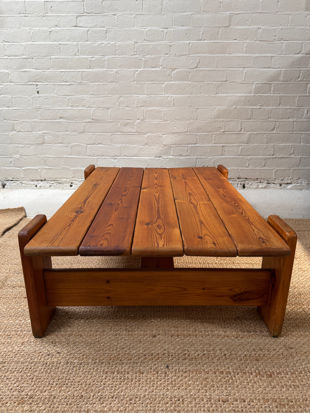 70S PINE BRUTALIST TABLE