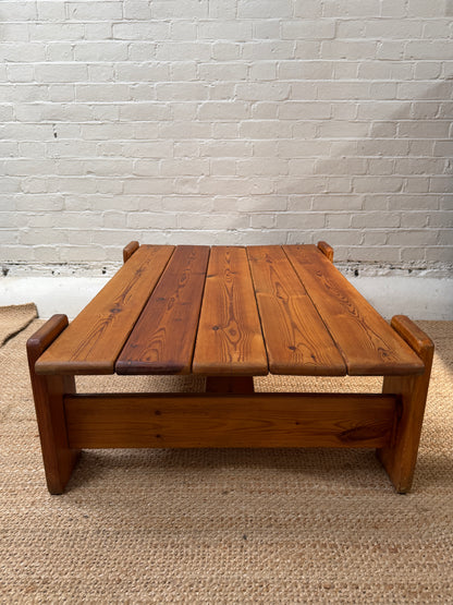 70S PINE BRUTALIST TABLE