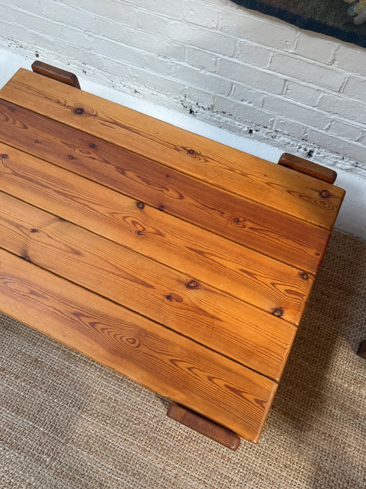 70S PINE BRUTALIST TABLE