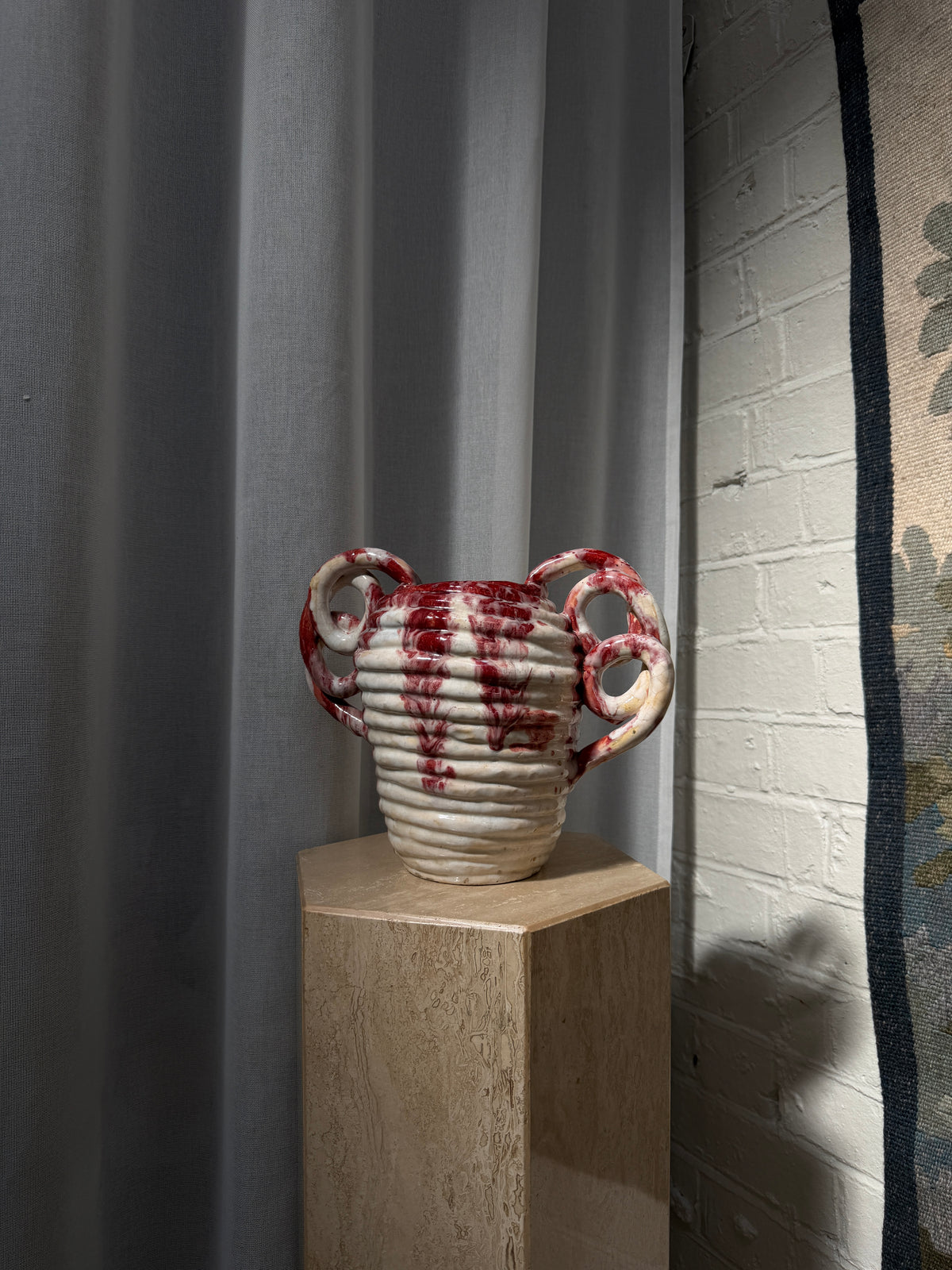 FRENCH RED COILED VASE