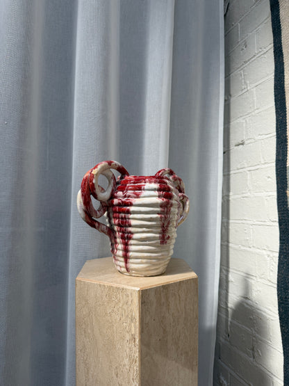 FRENCH RED COILED VASE