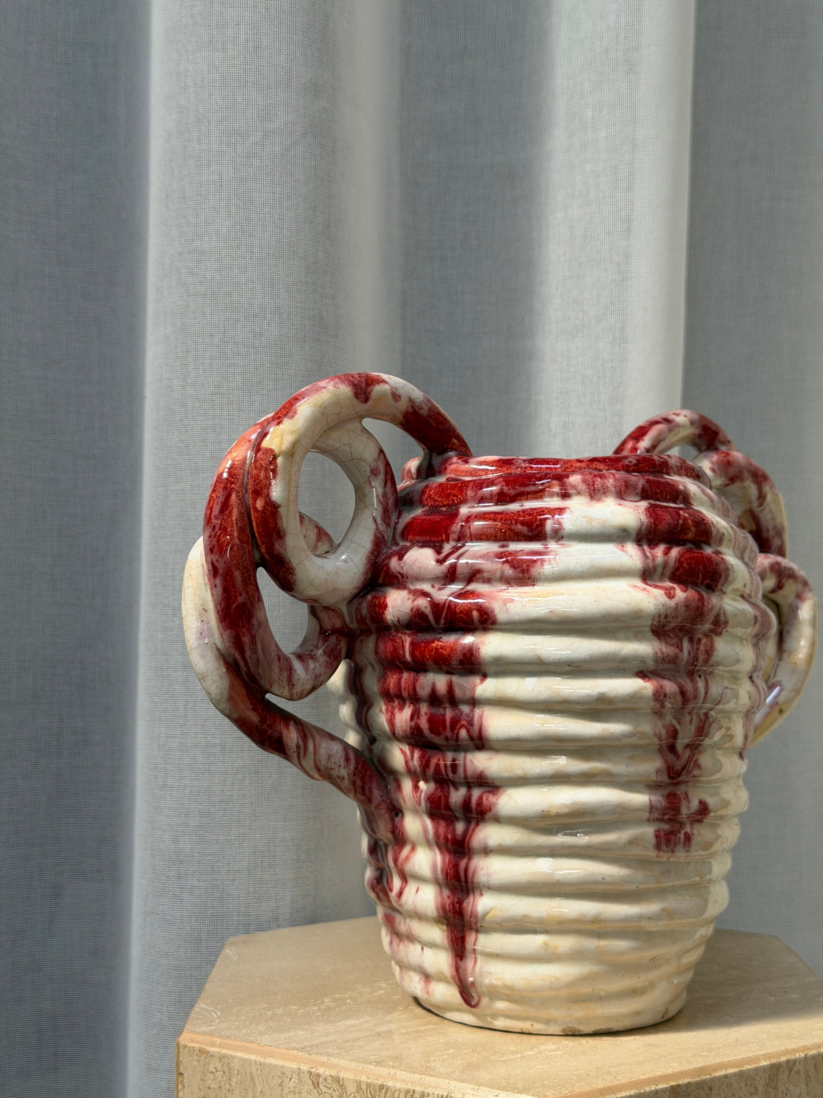 FRENCH RED COILED VASE