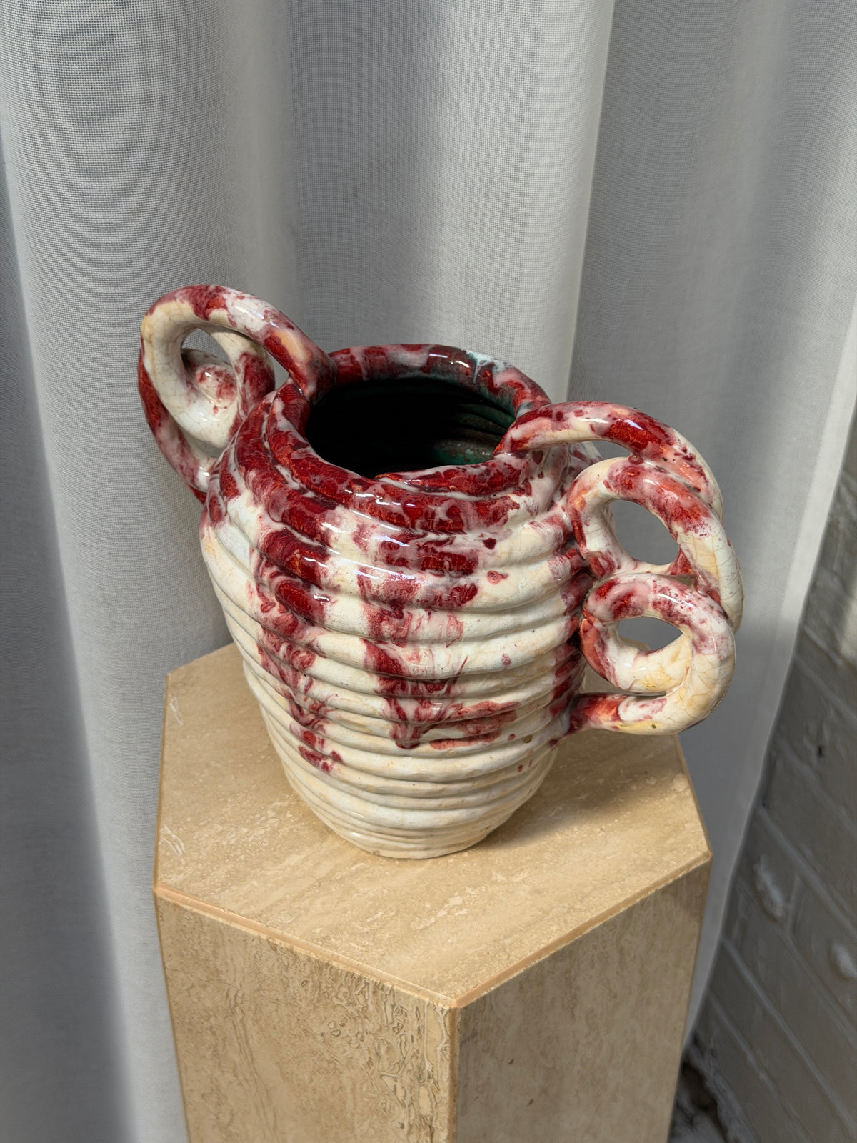 FRENCH RED COILED VASE