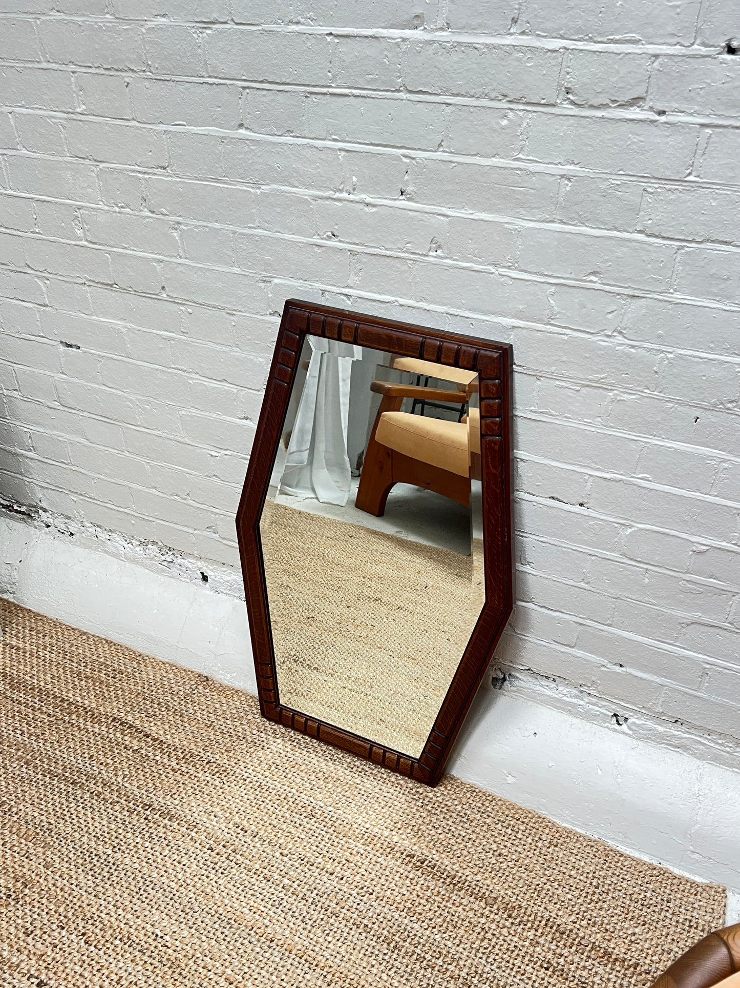 HEXAGON WOODEN MIRROR