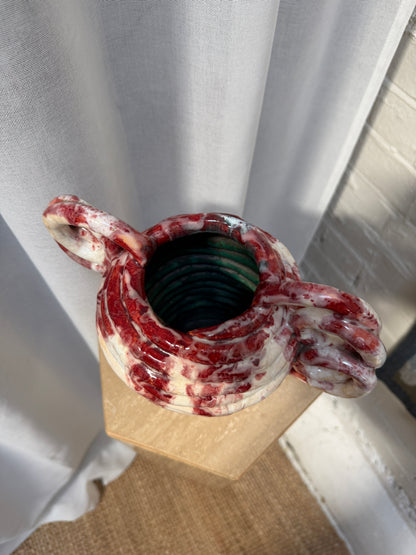 FRENCH RED COILED VASE