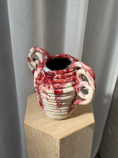 FRENCH RED COILED VASE