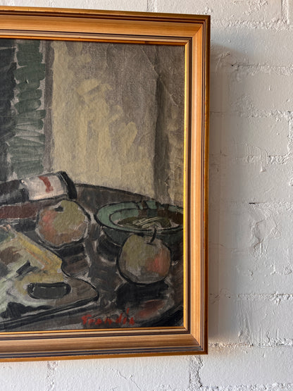SWEDISH BOTTLE STILL LIFE OIL
