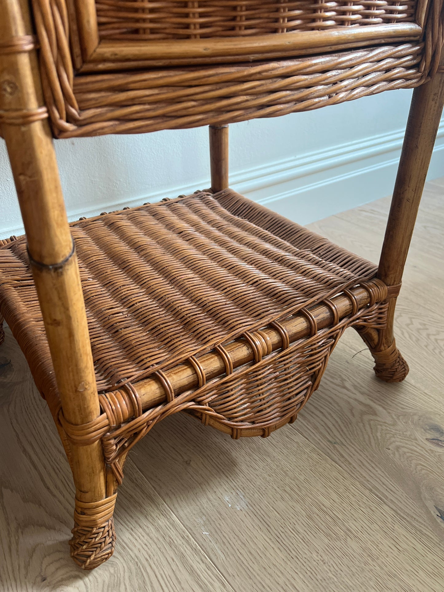PAIR OF WICKER BEDSIDE TABLES