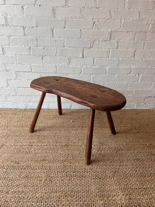 FRENCH LIVE EGE CURVED OAK BENCH