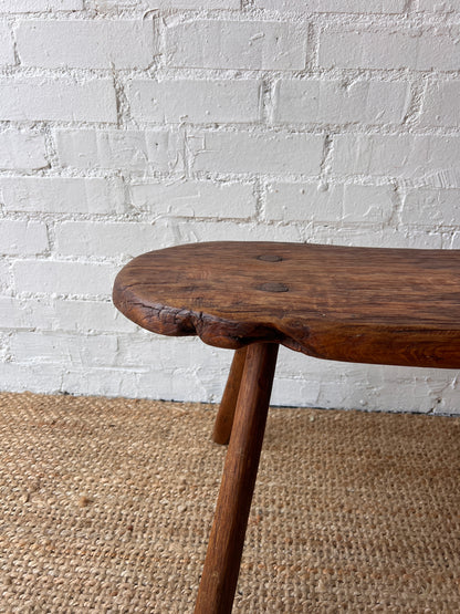 FRENCH LIVE EGE CURVED OAK BENCH