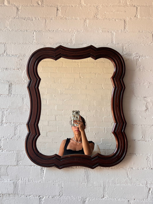 WOODEN ZIG ZAG MIRROR