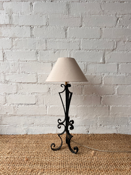 BLACK IRON FRENCH LAMP