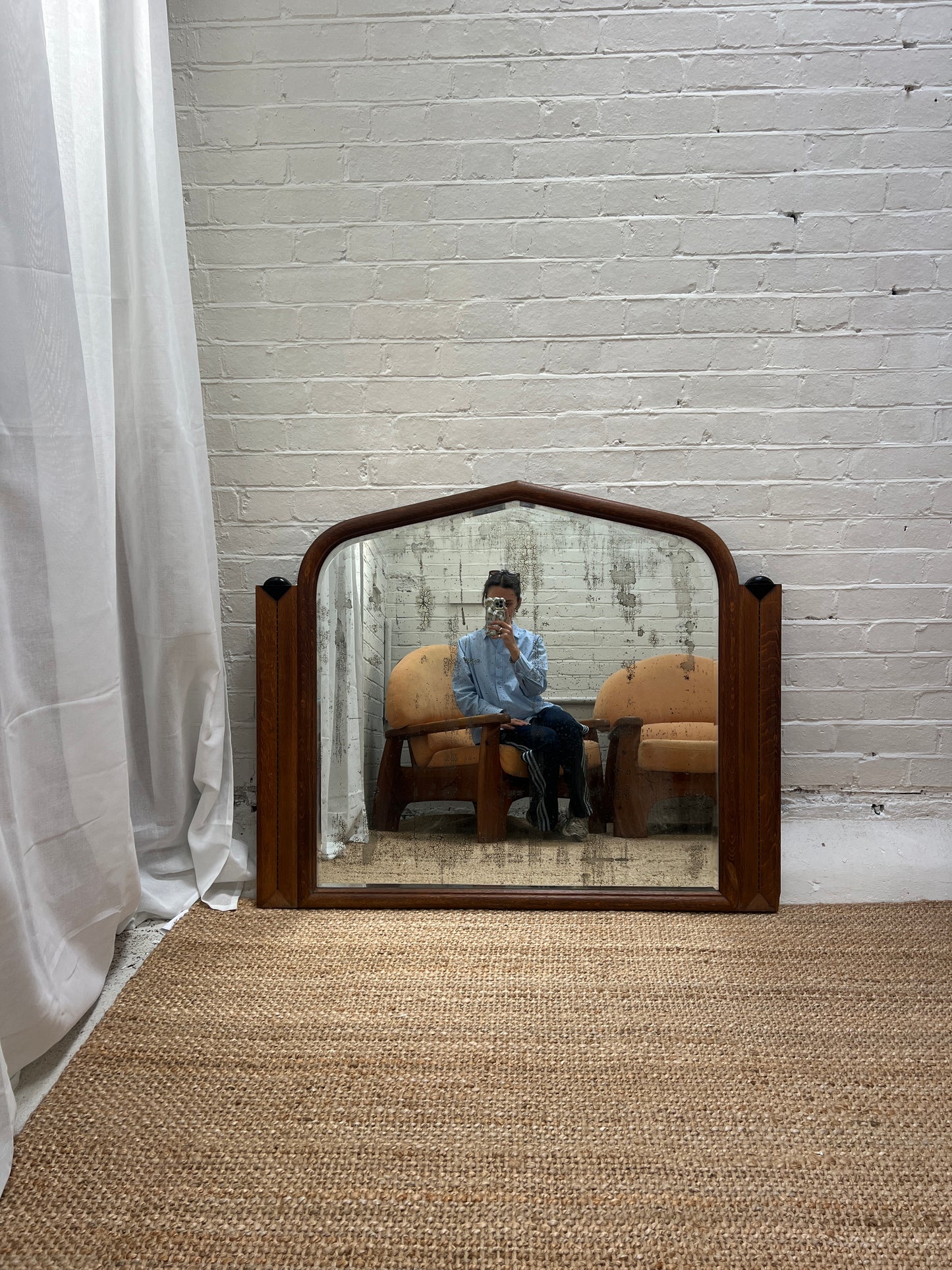LARGE ART DECO MANTLE MIRROR