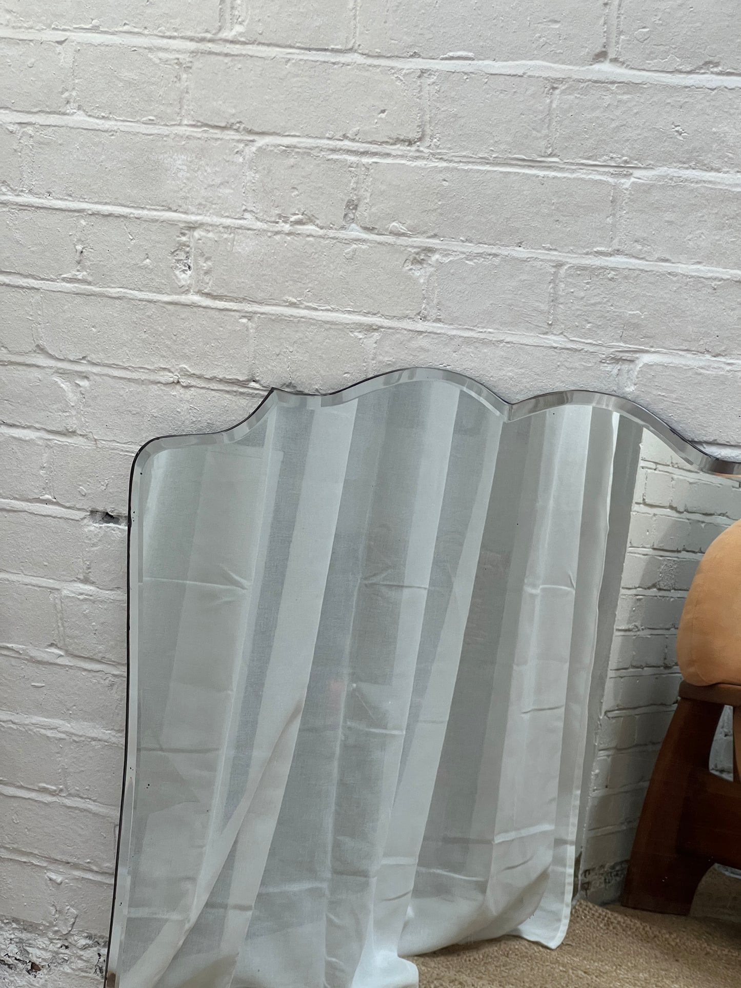 FRAMELESS OVER MANTLE MIRROR - WAVY