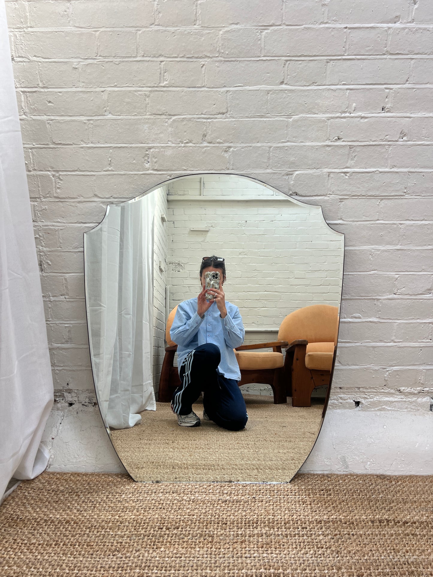 FRAMELESS MANTLE MIRROR - ARCHED