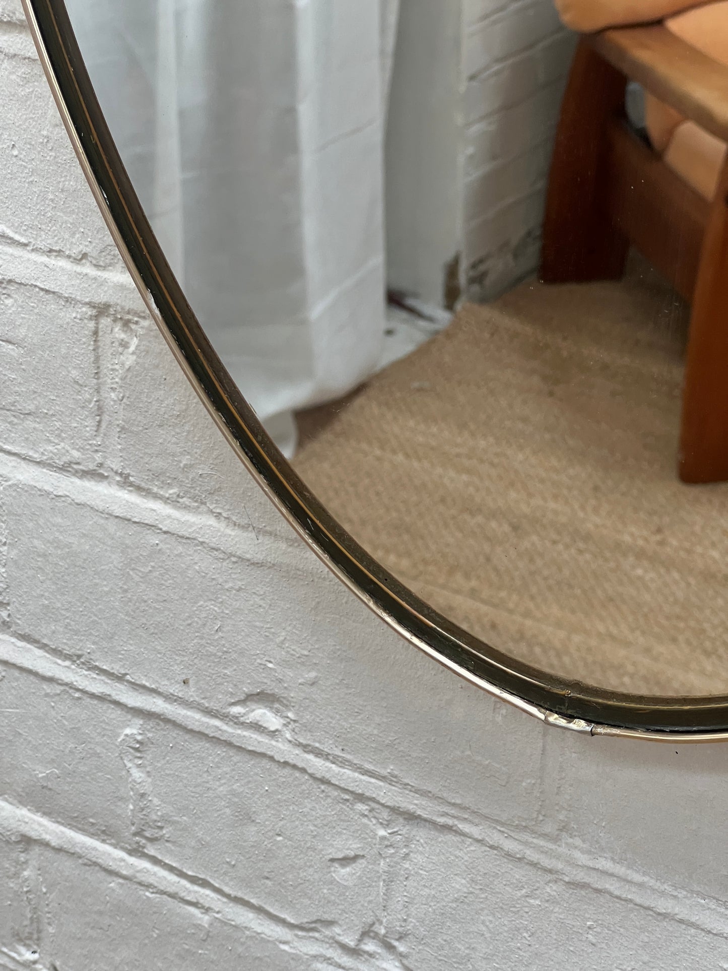 BRASS OVAL MIRROR
