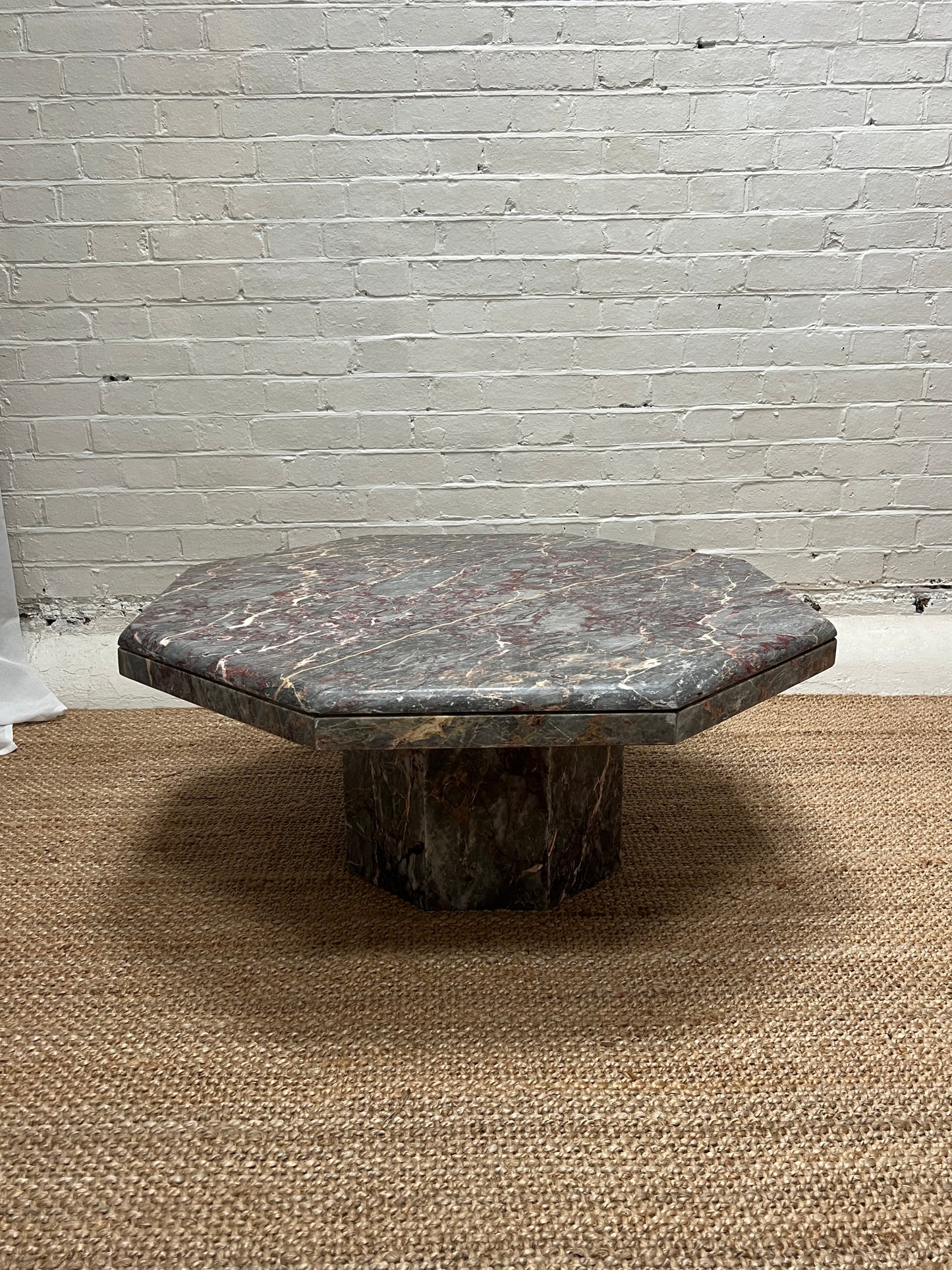OCTAGONAL BLUE MARBLE TABLE