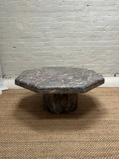 OCTAGONAL BLUE MARBLE TABLE