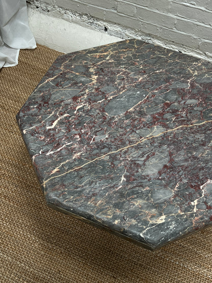 OCTAGONAL BLUE MARBLE TABLE