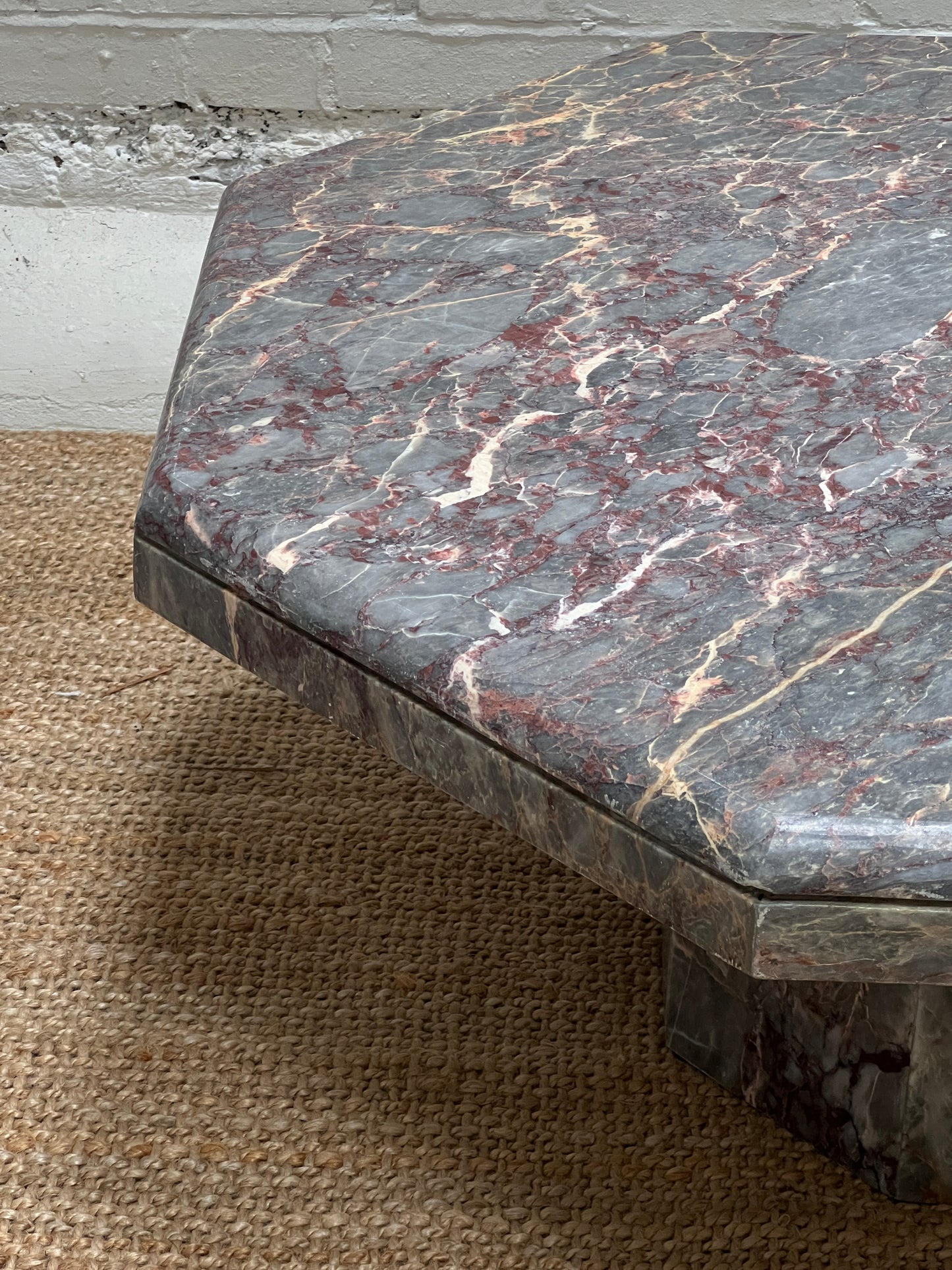 OCTAGONAL BLUE MARBLE TABLE