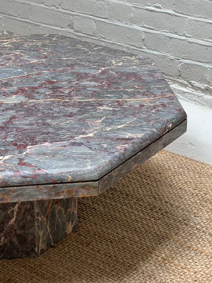OCTAGONAL BLUE MARBLE TABLE