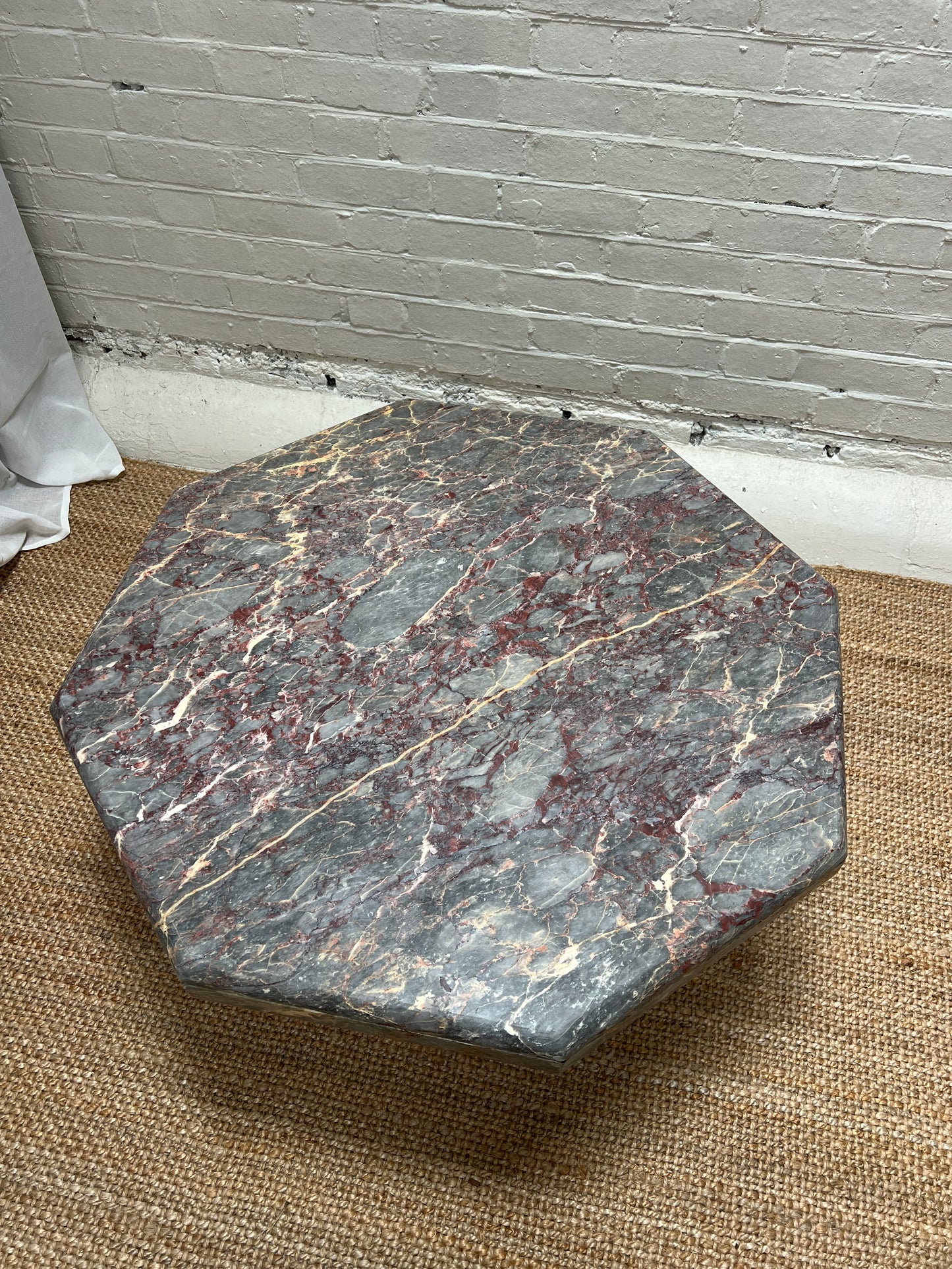 OCTAGONAL BLUE MARBLE TABLE